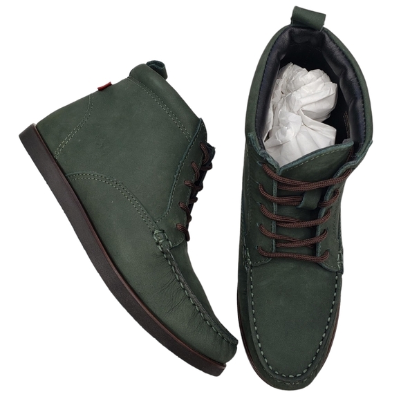Marc JosephNIB Gramercy Forest Green Leather Preppy High Top Booties Boy's 4